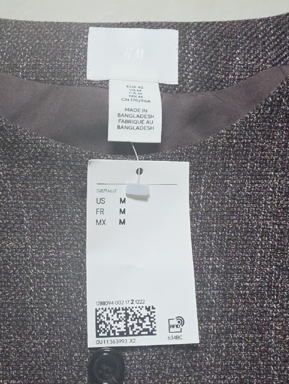 NWT H&M Brown Tweed Long Vest - Picture 4 of 4